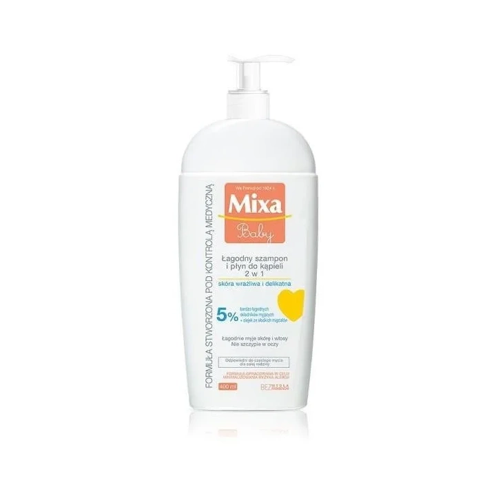 MIXA Baby łagodny szampon i płyn do kąpieli 2w1 400ml