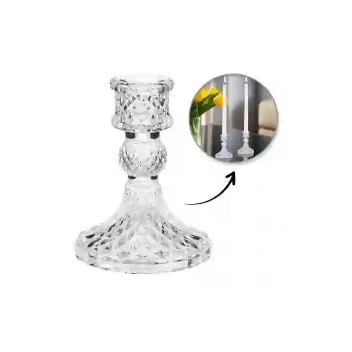 ECARLA świecznik dekoracyjny szklany Glamour 10cm SW10
