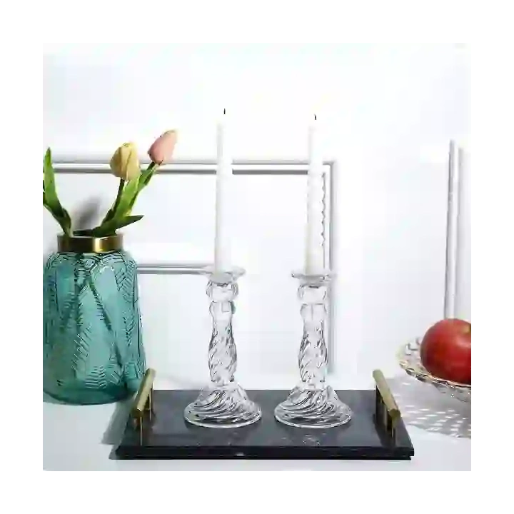 ECARLA świecznik dekoracyjny szklany Glamour 16cm SW16