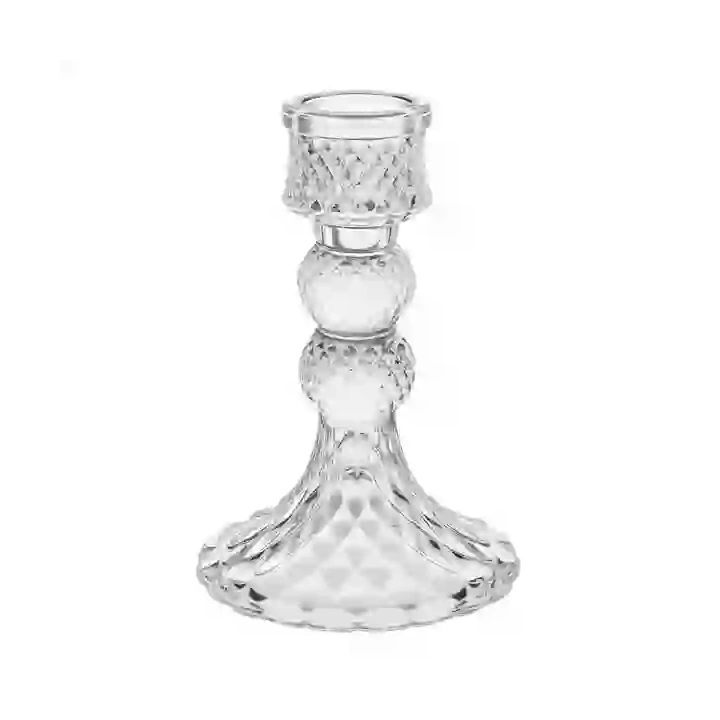 ECARLA świecznik dekoracyjny szklany Glamour 13cm SW14