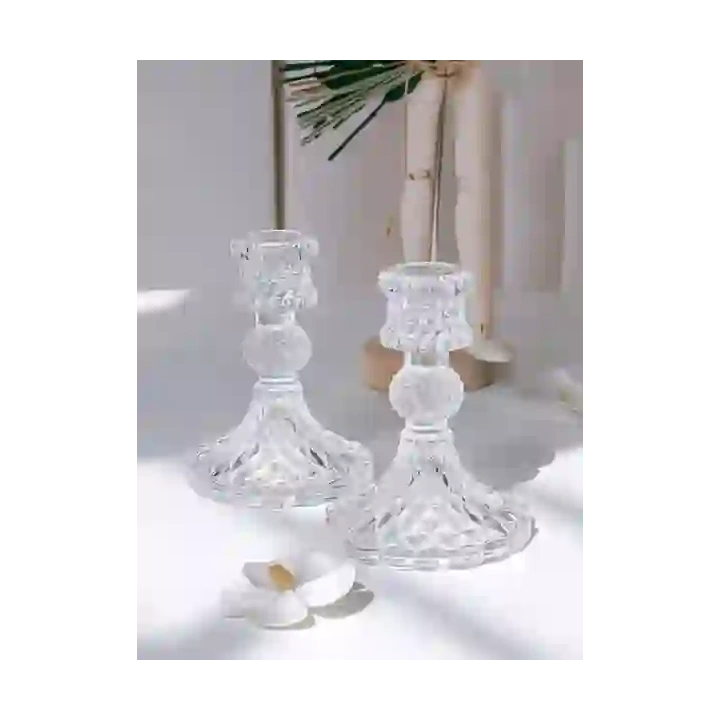 ECARLA świecznik dekoracyjny szklany Glamour 10cm SW10