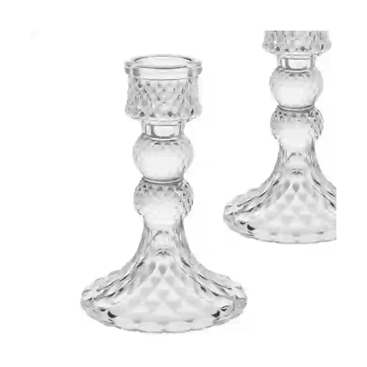 ECARLA świecznik dekoracyjny szklany Glamour 13cm SW14