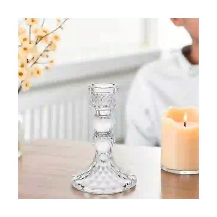 ECARLA świecznik dekoracyjny szklany Glamour 13cm SW14