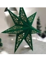 ECARLA Boże Narodzenie gwiazda papierowa welurowa 60cm Witraż 3D Zielona WG14