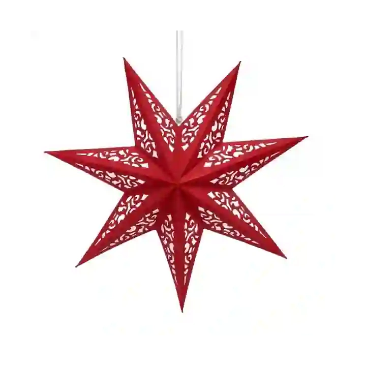 ECARLA Boże Narodzenie gwiazda papierowa welurowa 45cm Witraż 3D Bordo WG19