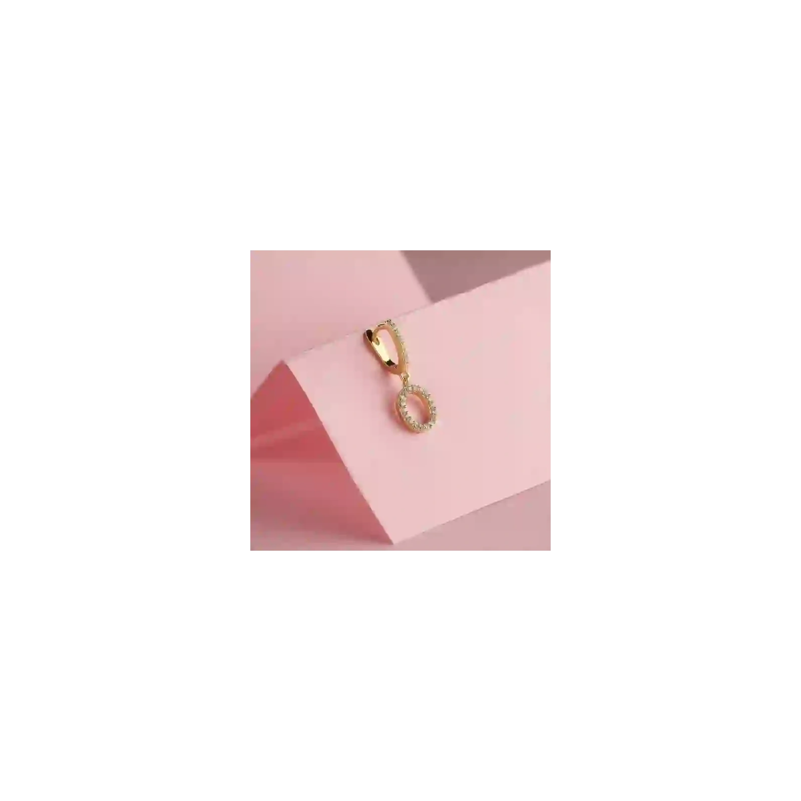 ECARLA kolczyk ze stali szlachetnej platerowanej 14k złotem Literka O KST1683O