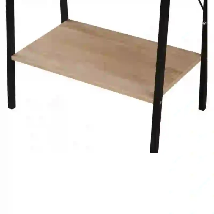 ECARLA regał loftowy czteropoziomowy 60x35x147cm Czarny/ Jasny brąz SZ51JBR