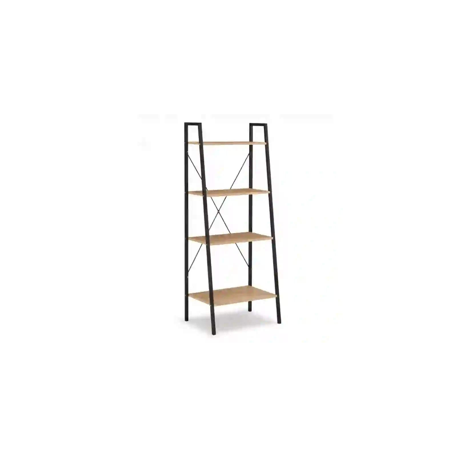 ECARLA regał loftowy czteropoziomowy 60x35x147cm Czarny/ Jasny brąz SZ51JBR