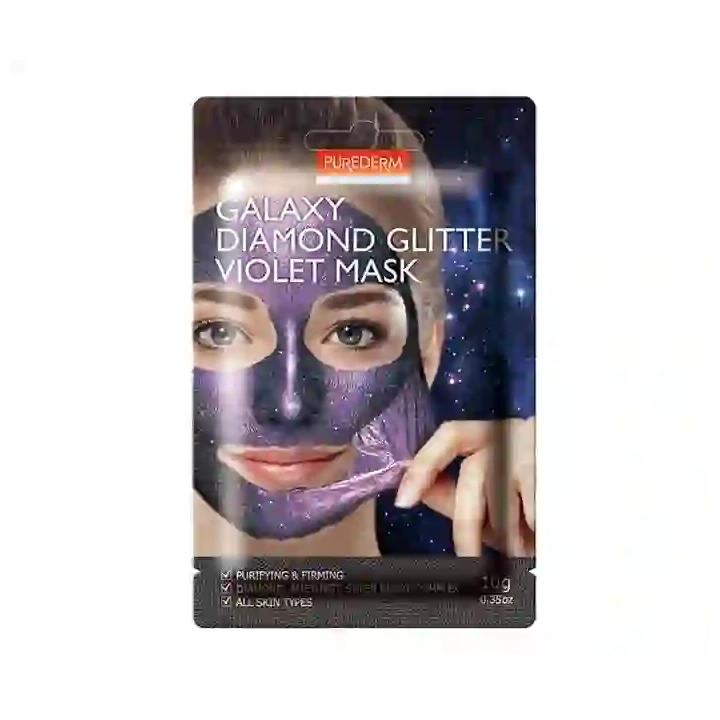 PUREDERM Galaxy Diamond Glitter maska do twarzy w płacie Ametyst 10g