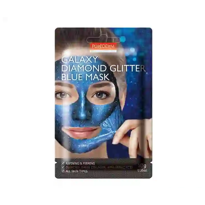 PUREDERM Galaxy Diamond Glitter maska do twarzy w płacie Blue 10g