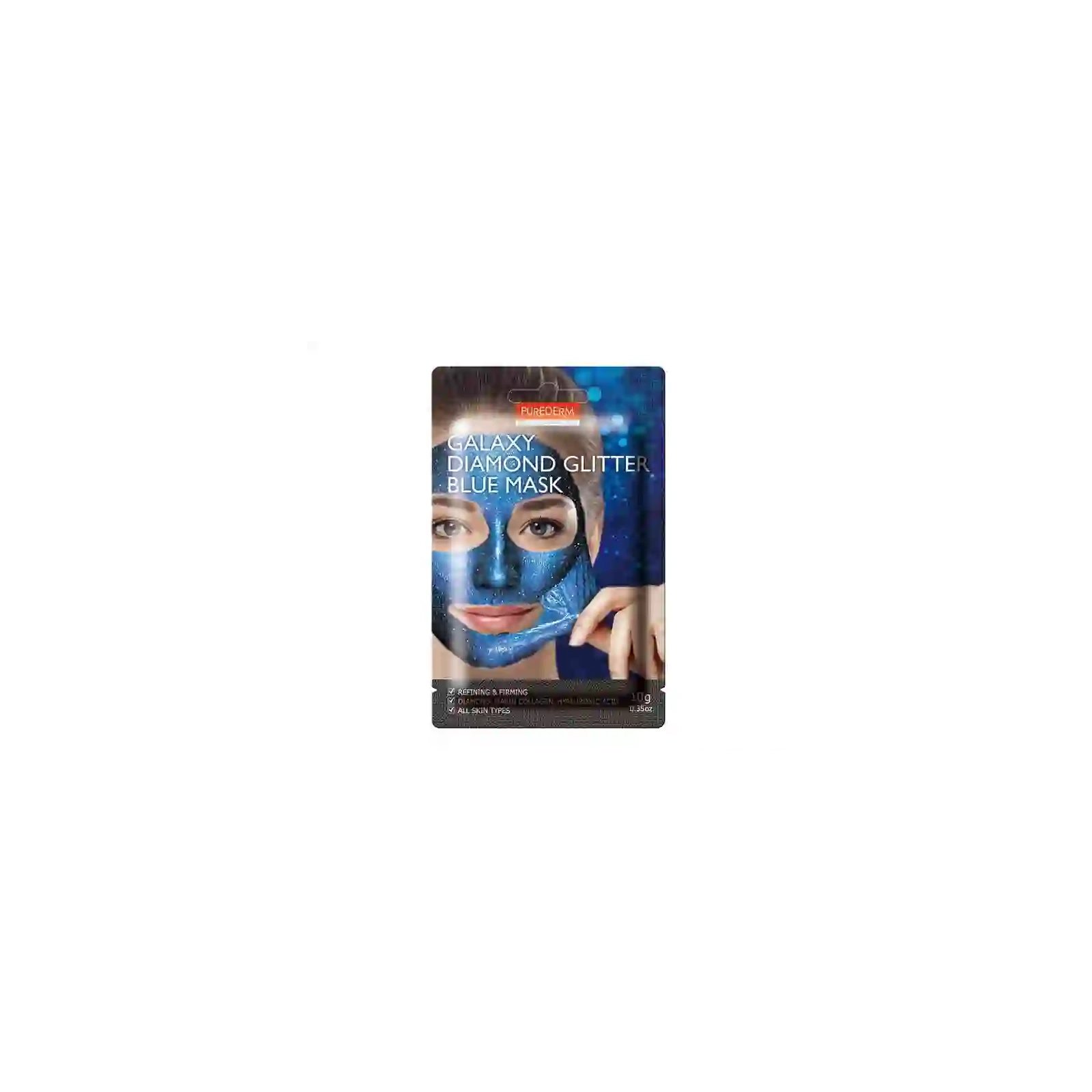 PUREDERM Galaxy Diamond Glitter maska do twarzy w płacie Blue 10g
