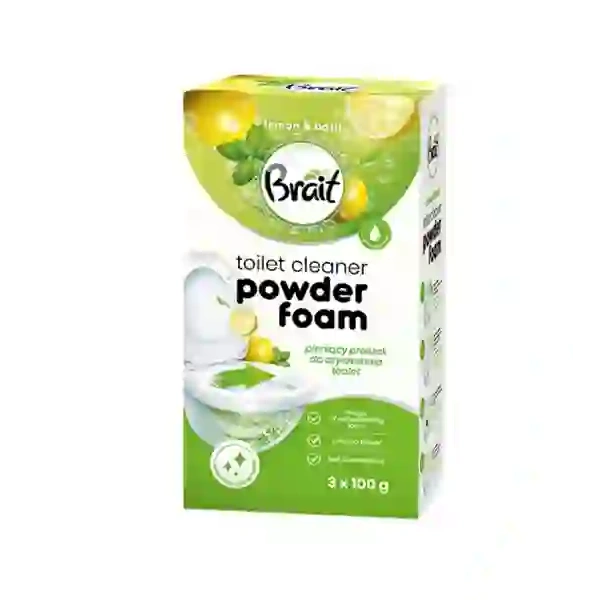BRAIT Wulkan pieniący proszek do czyszczenia toalet Lemon & Basil 3x100g