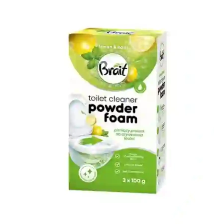 BRAIT Wulkan pieniący proszek do czyszczenia toalet Lemon & Basil 3x100g
