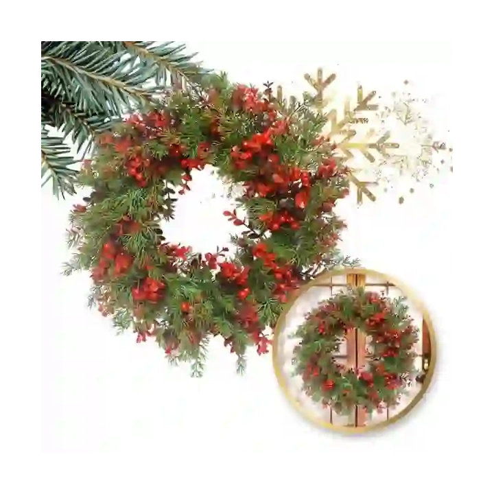 ECARLA girlanda świąteczna wieniec ozdoba na drzwi stroik 45cm WSN23 