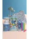 HISKIN Kids Summer Set zestaw do kąpieli + kolorowaanki z kredkami Niebieski