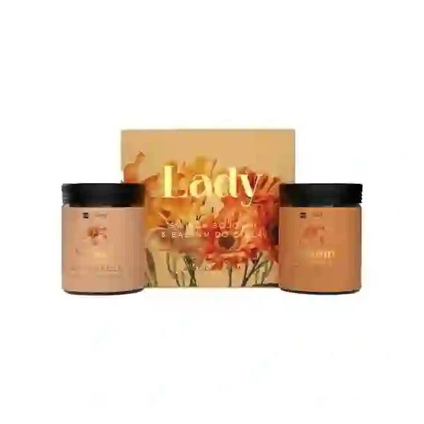 HISKIN Lady Sweet Oranges zestaw [świeca sojowa + balsam do ciała] 2x200ml