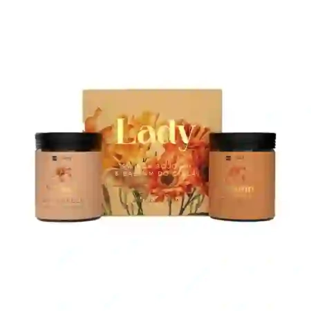 HISKIN Lady Sweet Oranges zestaw [świeca sojowa + balsam do ciała] 2x200ml