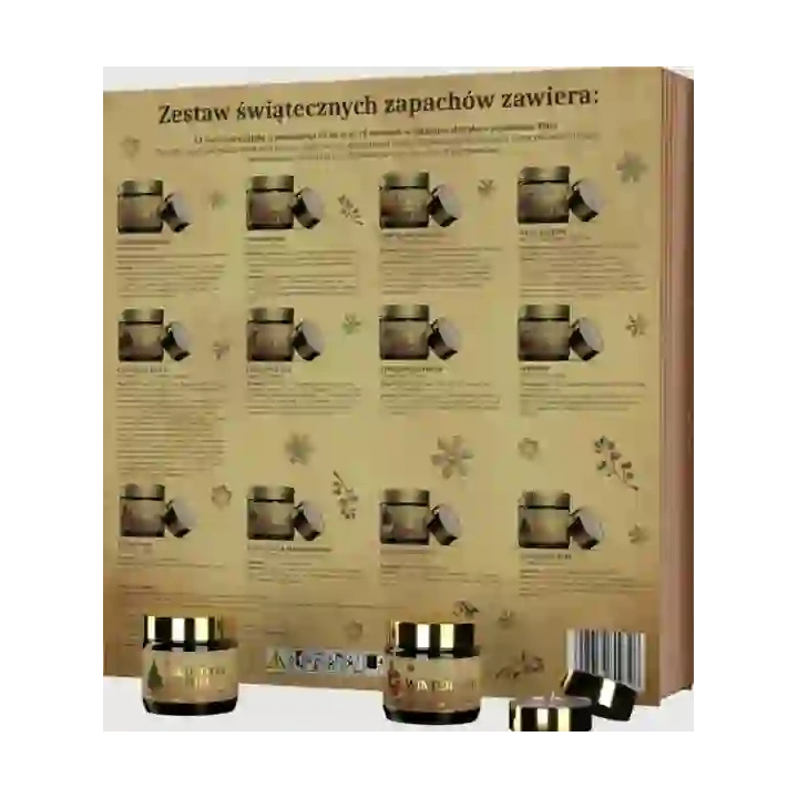 HISKIN Merry Christmas kalendarz adwentowy świece 12x15ml, 12x30ml Bajkowa Księga
