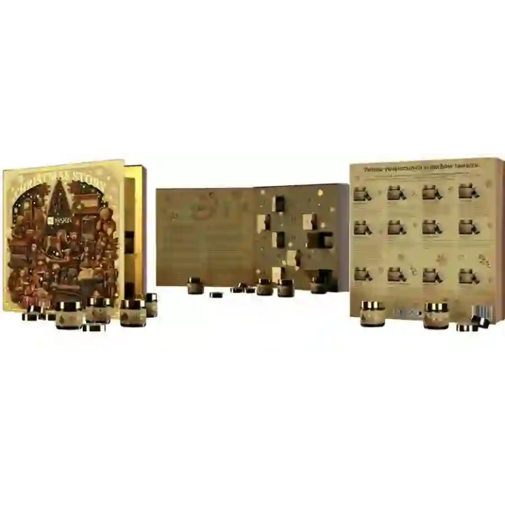 HISKIN Merry Christmas kalendarz adwentowy świece 12x15ml, 12x30ml Bajkowa Księga