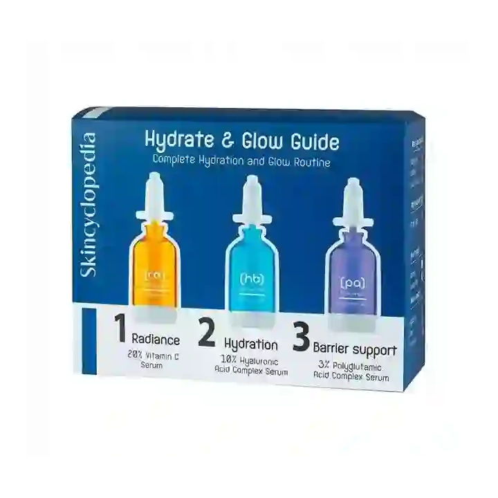 SKINCYCLOPEDIA kuracja do twarzy nawilżająca Hydrate & Glow Guide 3x15ml