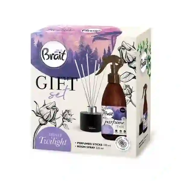 BRAIT Home Parfume zestaw Velvet Twilight patyczki 100ml + mgiełka 325ml
