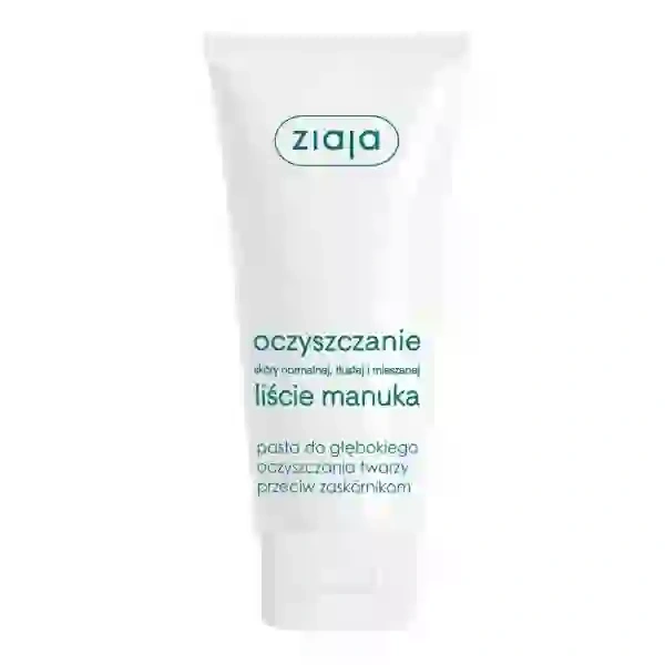 ZIAJA Liście Manuka Oczyszczanie pasta głęboko oczyszczajaca twarzy przeciw zaskórnikom 75ml