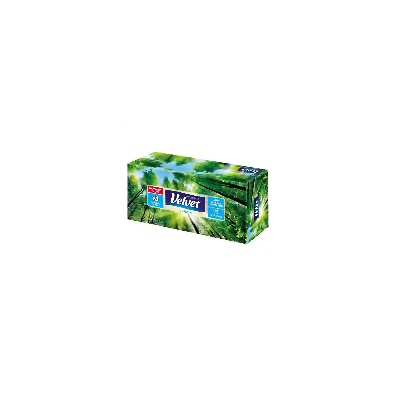 VELVET Nature chusteczki higieniczne 3-warstwowe Box 90szt