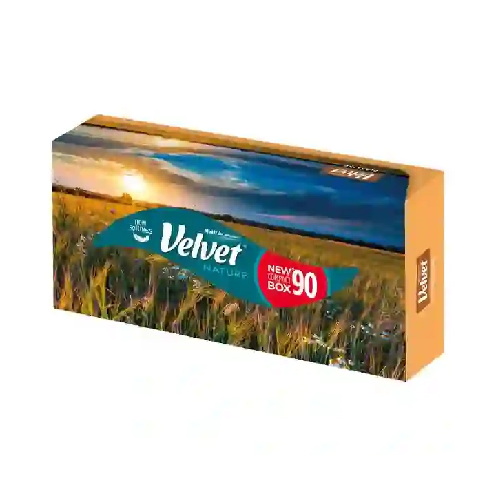 VELVET Nature chusteczki higieniczne 3-warstwowe Box 90szt