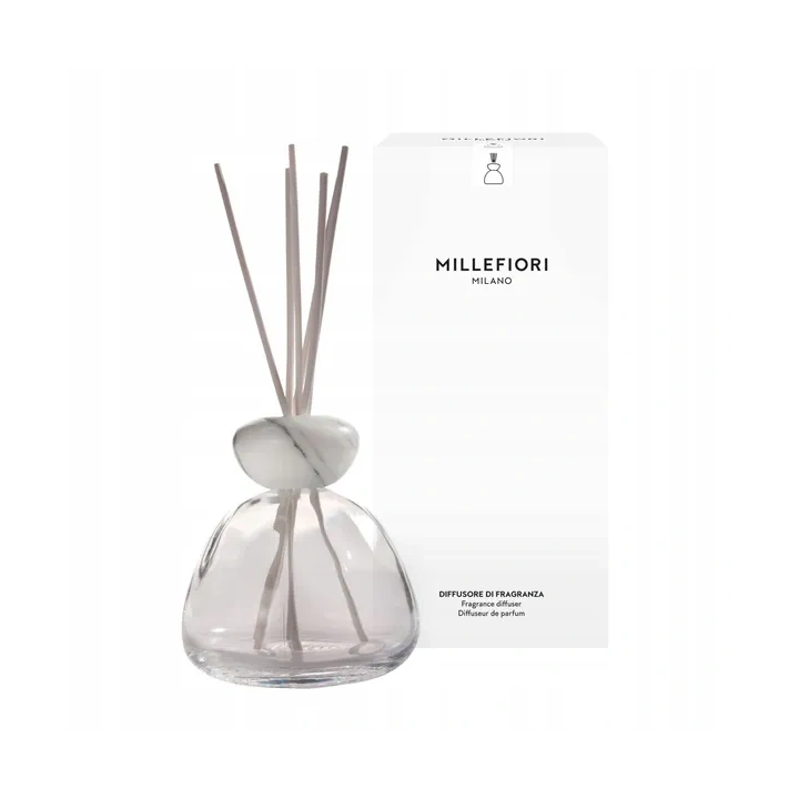 MILLEFIORI MILANO Air Design dyfuzor zapachowy Marble Glass Transparentny z Białym