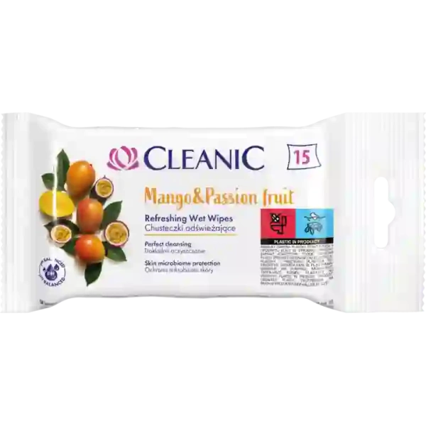 CLEANIC chusteczki odświeżające Mango i Marakuja 15szt