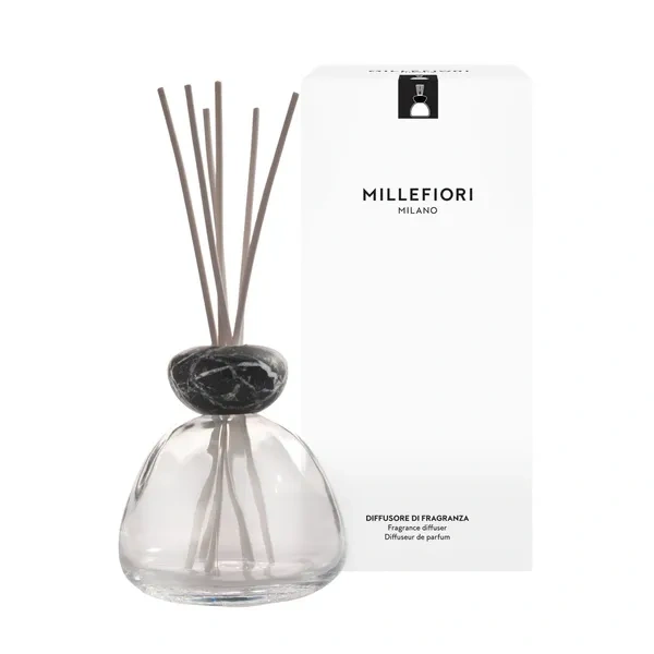 MILLEFIORI MILANO Air Design dyfuzor zapachowy Marble Glass Transparentny z Czarnym