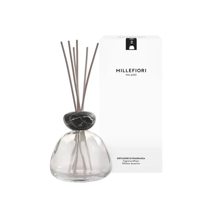 MILLEFIORI MILANO Air Design dyfuzor zapachowy Marble Glass Transparentny z Czarnym