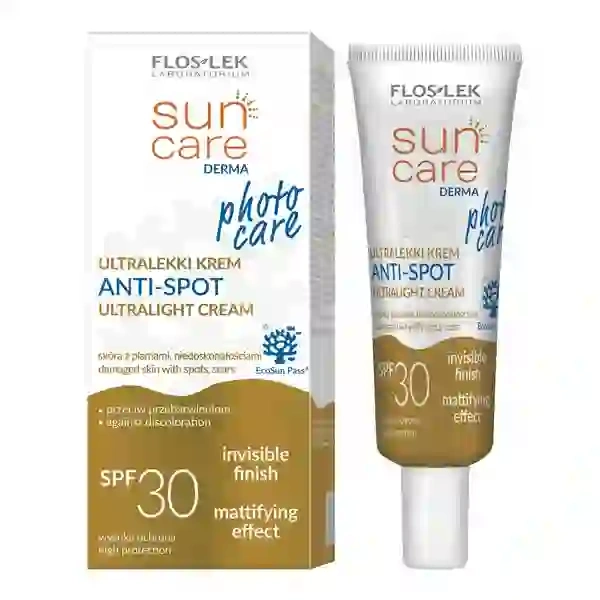 FLOSLEK Sun Care Derma ultralekki krem Anti-Spot SPF30 Prebiotic 30ml
