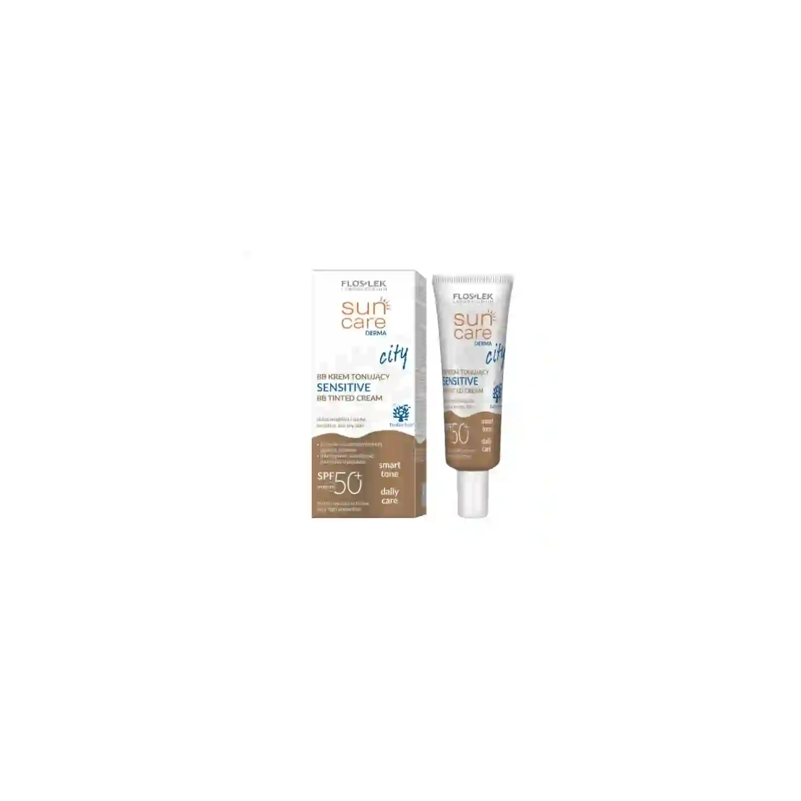 FLOSLEK Sun Care Derma City krem BB tonujący Sensitive WTP SPF50+ 30ml