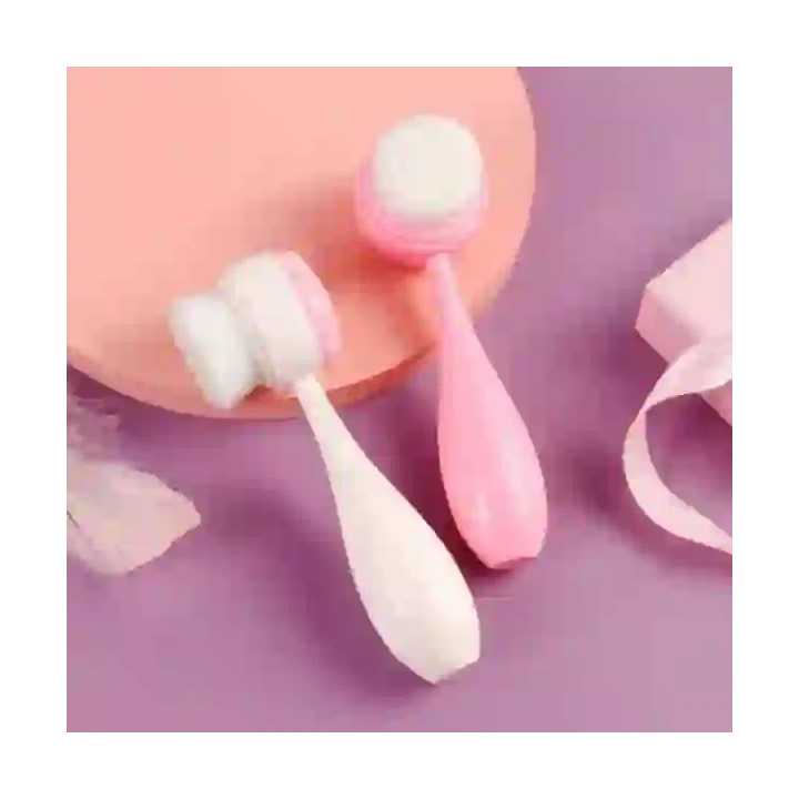 ECARLA szczotka do mycia twarzy dwustronna 14,5cm Różowa SCZ13R 