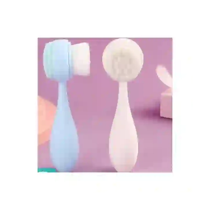 ECARLA szczotka do mycia twarzy dwustronna 14,5cm Kremowa SCZ13K 