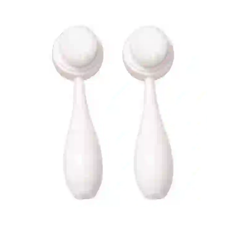 ECARLA szczotka do mycia twarzy dwustronna 14,5cm Kremowa SCZ13K 