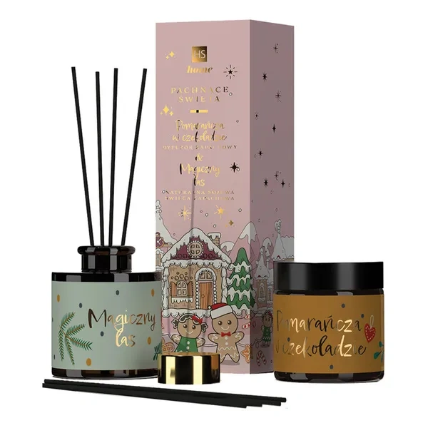 HISKIN Home Pachnące Święta zestaw [świeca 100ml + dyfuzor 80ml] Różowy