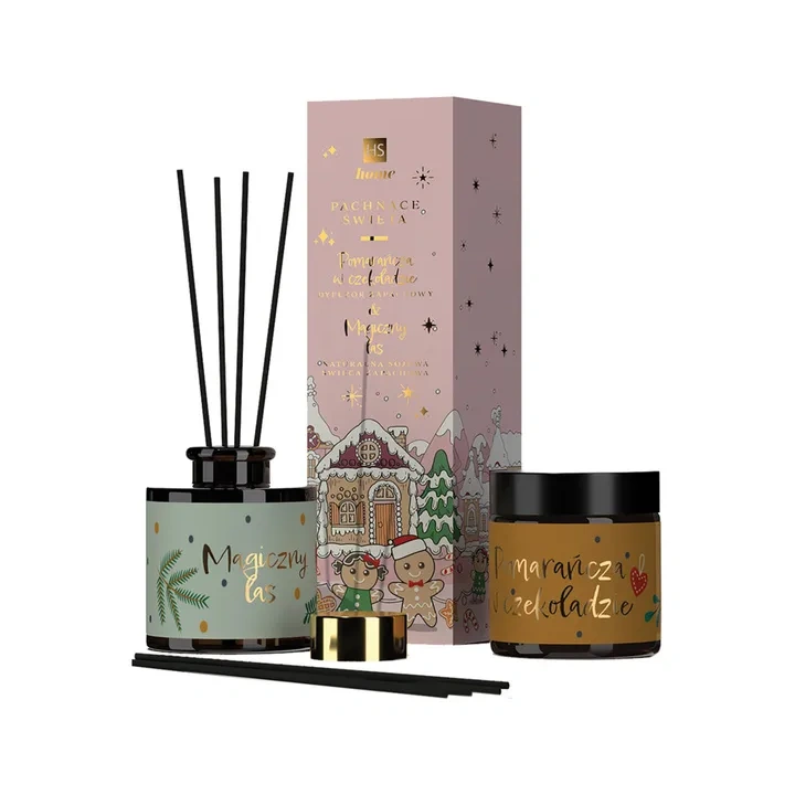 HISKIN Home Pachnące Święta zestaw [świeca 100ml + dyfuzor 80ml] Różowy
