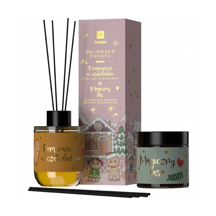 HISKIN Home Pachnące Święta zestaw [świeca 100ml + dyfuzor 80ml] Różowy