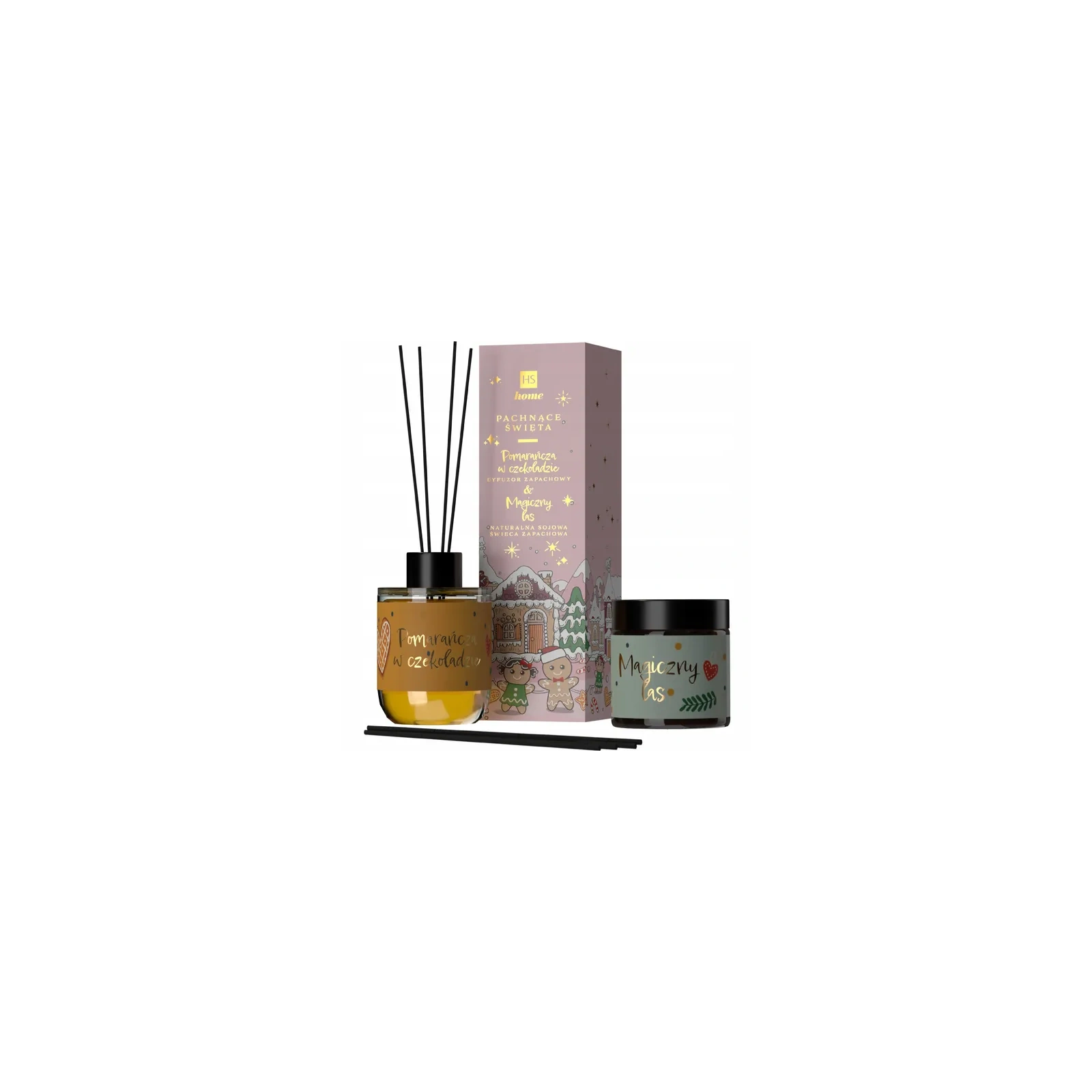 HISKIN Home Pachnące Święta zestaw [świeca 100ml + dyfuzor 80ml] Różowy