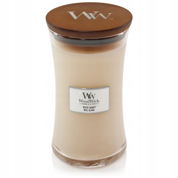 WOODWICK PlusWick duża świeca w słoiku WHITE HONEY 609,5g