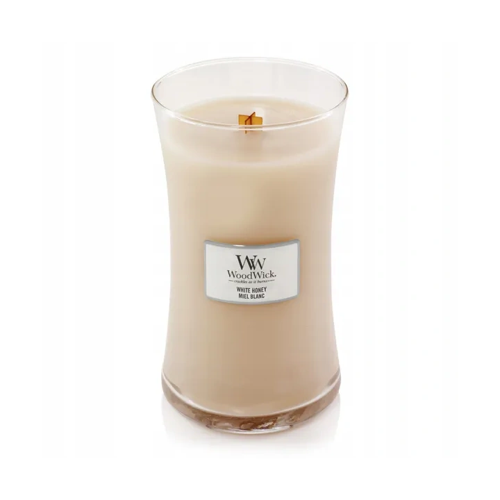 WOODWICK PlusWick duża świeca w słoiku WHITE HONEY 609,5g