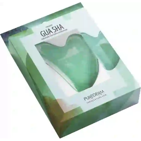 PUREDERM Gua Sha kamień masażer do twarzy z zielonego jadeitu