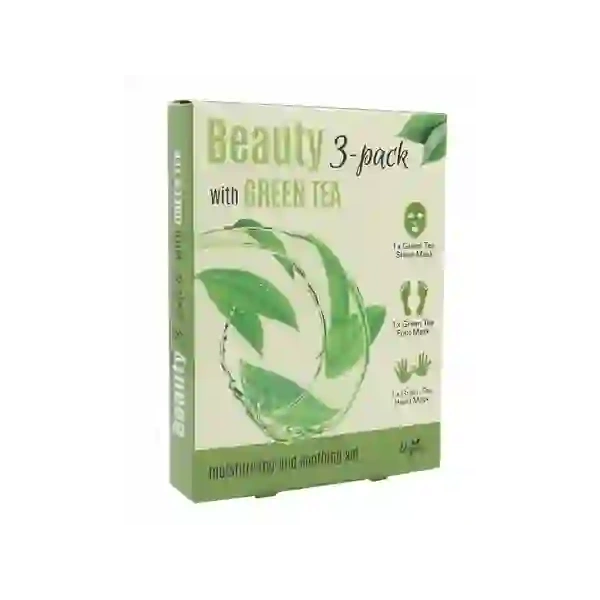ECHOLUX Beauty 3pack Green Tea zestaw masek do twarzy nawilżająco-kojących