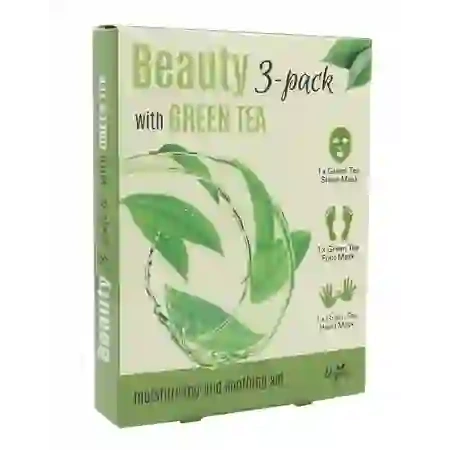 ECHOLUX Beauty 3pack Green Tea zestaw masek do twarzy nawilżająco-kojących