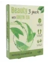 ECHOLUX Beauty 3pack Green Tea zestaw masek do twarzy nawilżająco-kojących