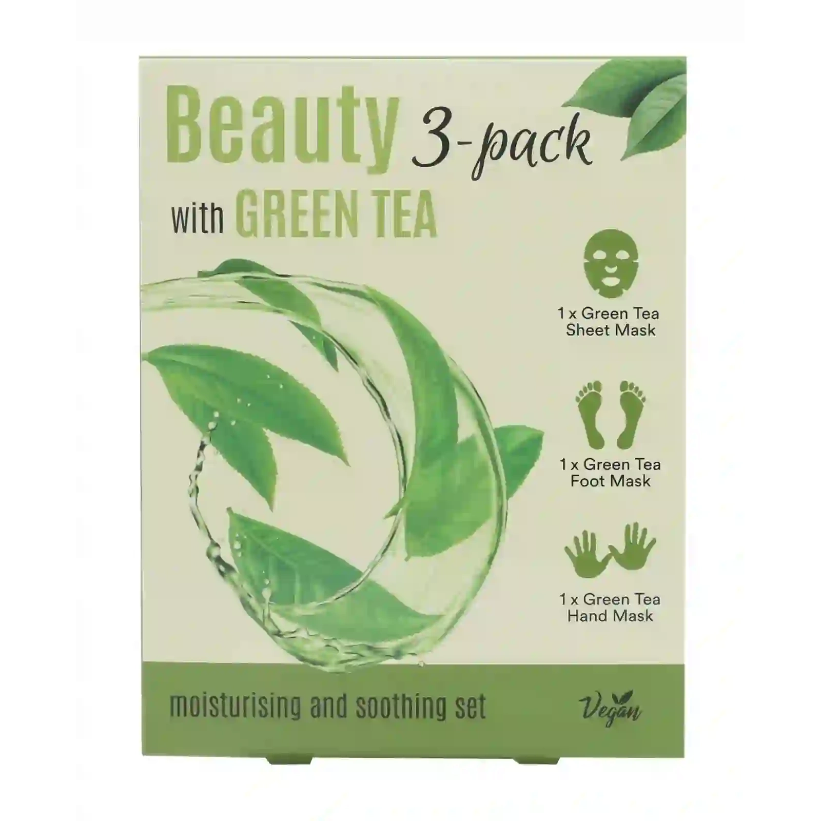 ECHOLUX Beauty 3pack Green Tea zestaw masek do twarzy nawilżająco-kojących