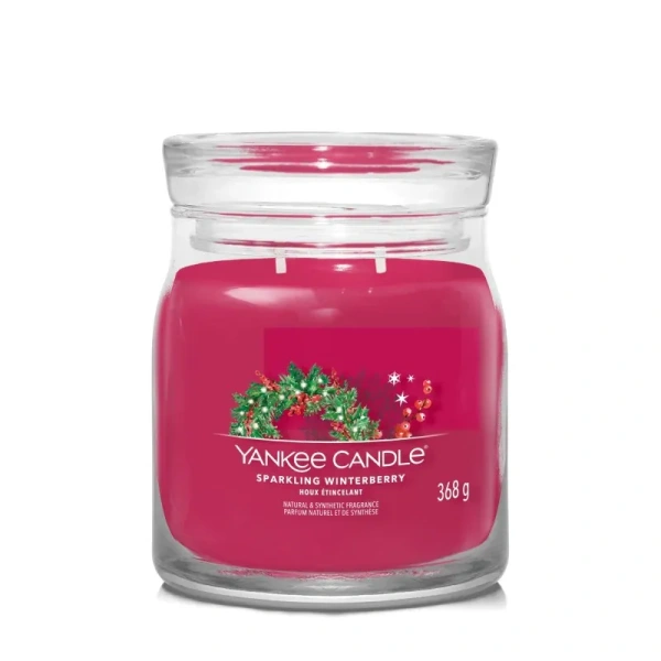 YANKEE CANDLE Signature Średnia świeca w słoiku SPARKLING WINTERBERRY 368g