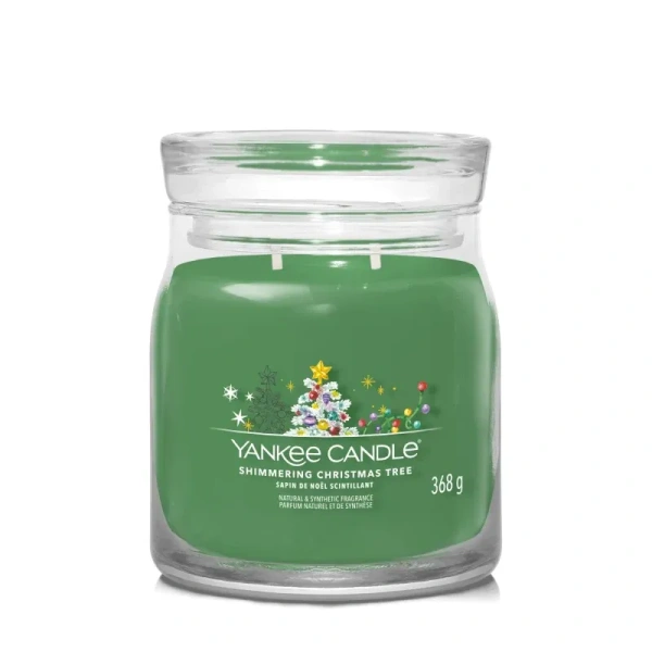 YANKEE CANDLE Signature Średnia świeca w słoiku SHIMMERING CHRISTMAS TREE 368g